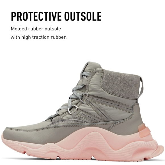 SOREL Kinetic RNEGD Sport Waterproof Insulated Boots - Gray/Pink - Size 6.5 - Picture 7 of 15